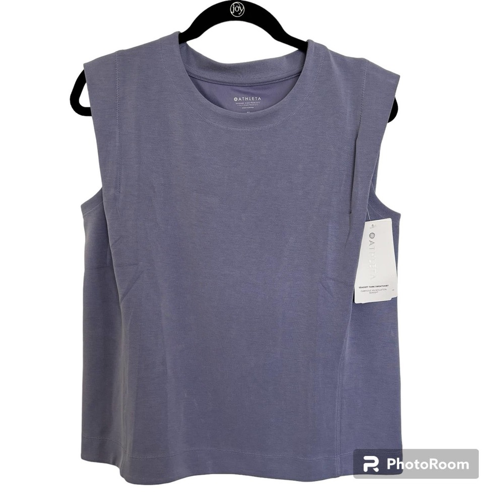 NWT Athleta Seasoft Tank Sweatshirt - dusk purple - medium